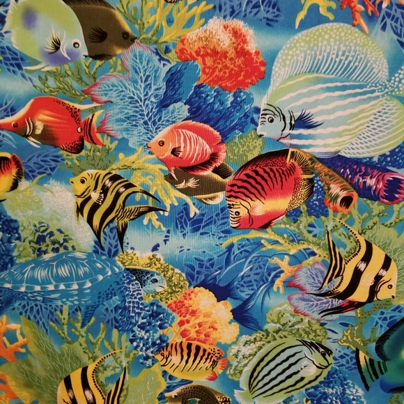 Handmade Tropical Fish Throw Blanket - Picture 1 of 5